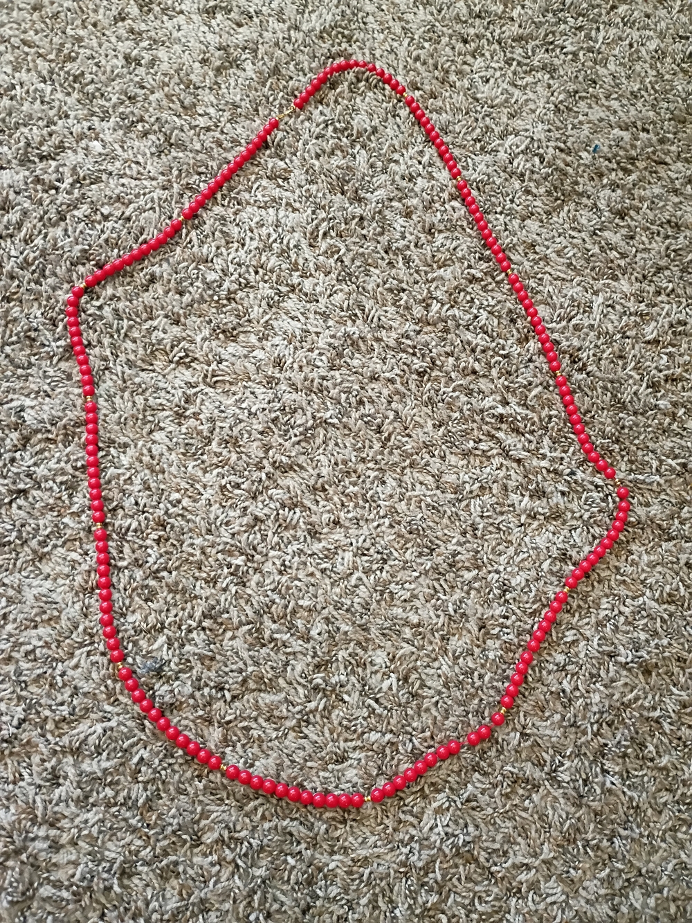 Red Beaded Necklace Vintage Monet  – Women Accessories